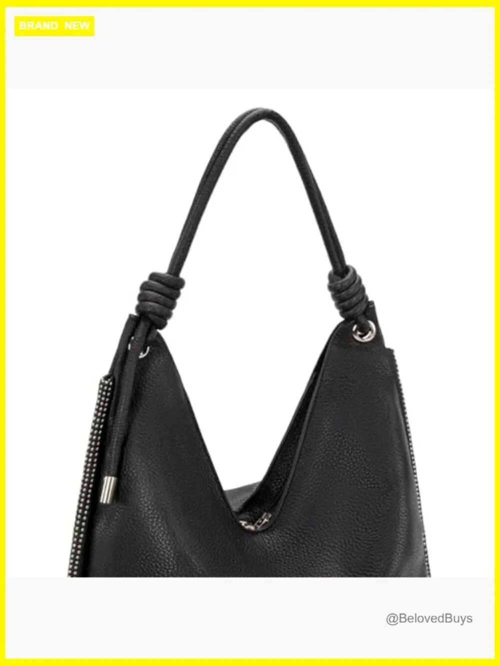 Soft Slouchy Hobo Handbag with Knotted Top Handle Shoulder Bag